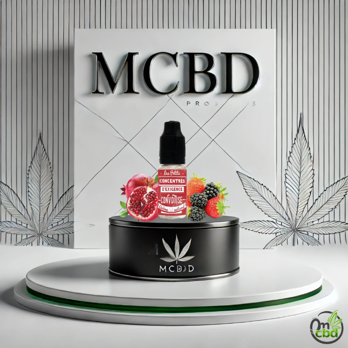 L'arôme Convoitise de Vincent dans les Vapes combine des fruits rouges et des nuances de grenade pour une expérience gustative envoûtante.