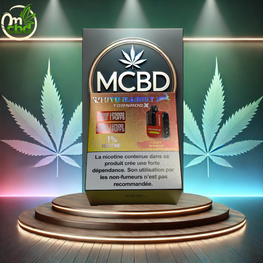 Puff WHITE RABBIT TORNADO X 25 000 – 1% nicotine (10 mg/ml)
Puff rechargeable nouvelle génération offrant jusqu’à 25 000 bouffées (mode Éco) ou environ 12 500 bouffées (mode Boost).
Équipée d’un écran pour suivre la batterie et d’une recharge USB-C, elle est vendue avec 2 fioles de 10 ml d’e-liquide pour une longue autonomie de vape.
Saveurs intenses, souvent fruitées avec une touche de fraîcheur.