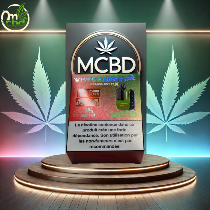 Puff WHITE RABBIT TORNADO X 25 000 – 1% nicotine (10 mg/ml)
Puff rechargeable nouvelle génération offrant jusqu’à 25 000 bouffées (mode Éco) ou environ 12 500 bouffées (mode Boost).
Équipée d’un écran pour suivre la batterie et d’une recharge USB-C, elle est vendue avec 2 fioles de 10 ml d’e-liquide pour une longue autonomie de vape.
Saveurs intenses, souvent fruitées avec une touche de fraîcheur.