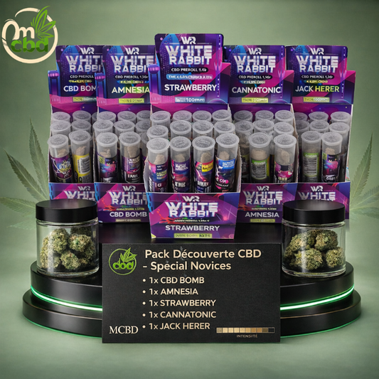 Pack Découverte 5 Saveurs White Rabbit CBD Premium
Explorez toute la gamme White Rabbit avec notre pack découverte comprenant les 5 saveurs disponibles. Une sélection premium pour découvrir la diversité aromatique de notre collection White Rabbit.