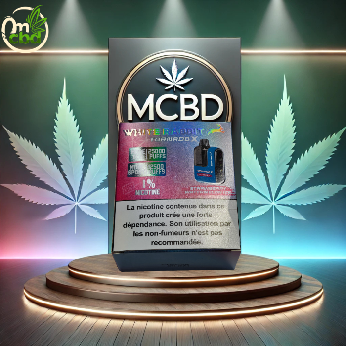 Puff WHITE RABBIT TORNADO X 25 000 – 1% nicotine (10 mg/ml)
Puff rechargeable nouvelle génération offrant jusqu’à 25 000 bouffées (mode Éco) ou environ 12 500 bouffées (mode Boost).
Équipée d’un écran pour suivre la batterie et d’une recharge USB-C, elle est vendue avec 2 fioles de 10 ml d’e-liquide pour une longue autonomie de vape.
Saveurs intenses, souvent fruitées avec une touche de fraîcheur.