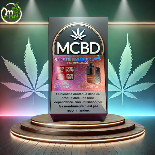Puff WHITE RABBIT TORNADO X 25 000 – 2% nicotine (20 mg/ml)
Puff rechargeable nouvelle génération offrant jusqu’à 25 000 bouffées en mode Éco ou environ 12 500 bouffées en mode Boost.
Équipée d’un écran pour suivre le niveau de batterie et d’une recharge USB-C, elle est vendue avec 2 fioles de 10 ml d’e-liquide, assurant une très grande autonomie.
Les saveurs sont intenses, fruitées et fraîches, avec une restitution aromatique puissante.
