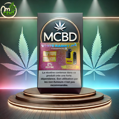 Puff WHITE RABBIT TORNADO X 25 000 – 2% nicotine (20 mg/ml)
Puff rechargeable nouvelle génération offrant jusqu’à 25 000 bouffées en mode Éco ou environ 12 500 bouffées en mode Boost.
Équipée d’un écran pour suivre le niveau de batterie et d’une recharge USB-C, elle est vendue avec 2 fioles de 10 ml d’e-liquide, assurant une très grande autonomie.
Les saveurs sont intenses, fruitées et fraîches, avec une restitution aromatique puissante.