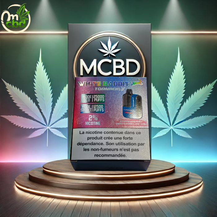 Puff WHITE RABBIT TORNADO X 25 000 – 2% nicotine (20 mg/ml)
Puff rechargeable nouvelle génération offrant jusqu’à 25 000 bouffées en mode Éco ou environ 12 500 bouffées en mode Boost.
Équipée d’un écran pour suivre le niveau de batterie et d’une recharge USB-C, elle est vendue avec 2 fioles de 10 ml d’e-liquide, assurant une très grande autonomie.
Les saveurs sont intenses, fruitées et fraîches, avec une restitution aromatique puissante.