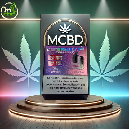 Puff WHITE RABBIT TORNADO X 25 000 – 2% nicotine (20 mg/ml)
Puff rechargeable nouvelle génération offrant jusqu’à 25 000 bouffées en mode Éco ou environ 12 500 bouffées en mode Boost.
Équipée d’un écran pour suivre le niveau de batterie et d’une recharge USB-C, elle est vendue avec 2 fioles de 10 ml d’e-liquide, assurant une très grande autonomie.
Les saveurs sont intenses, fruitées et fraîches, avec une restitution aromatique puissante.