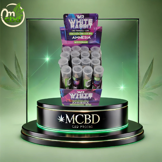 Découvrez les pré-rolls de la marque White Rabbit, soigneusement roulés à la main avec des fleurs de CBD de qualité. Prêts à l’emploi, ils offrent une expérience pratique, rapide et savoureuse, idéale pour une pause détente.